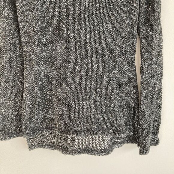 Burning Torch Anthropologie Gray Open Knit Hooded Sweater Size XS Boho Hippie - Picture 5 of 11